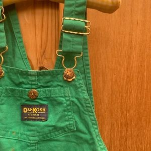 vintage kelly green oshkosh b’gosh overalls 6 HTF